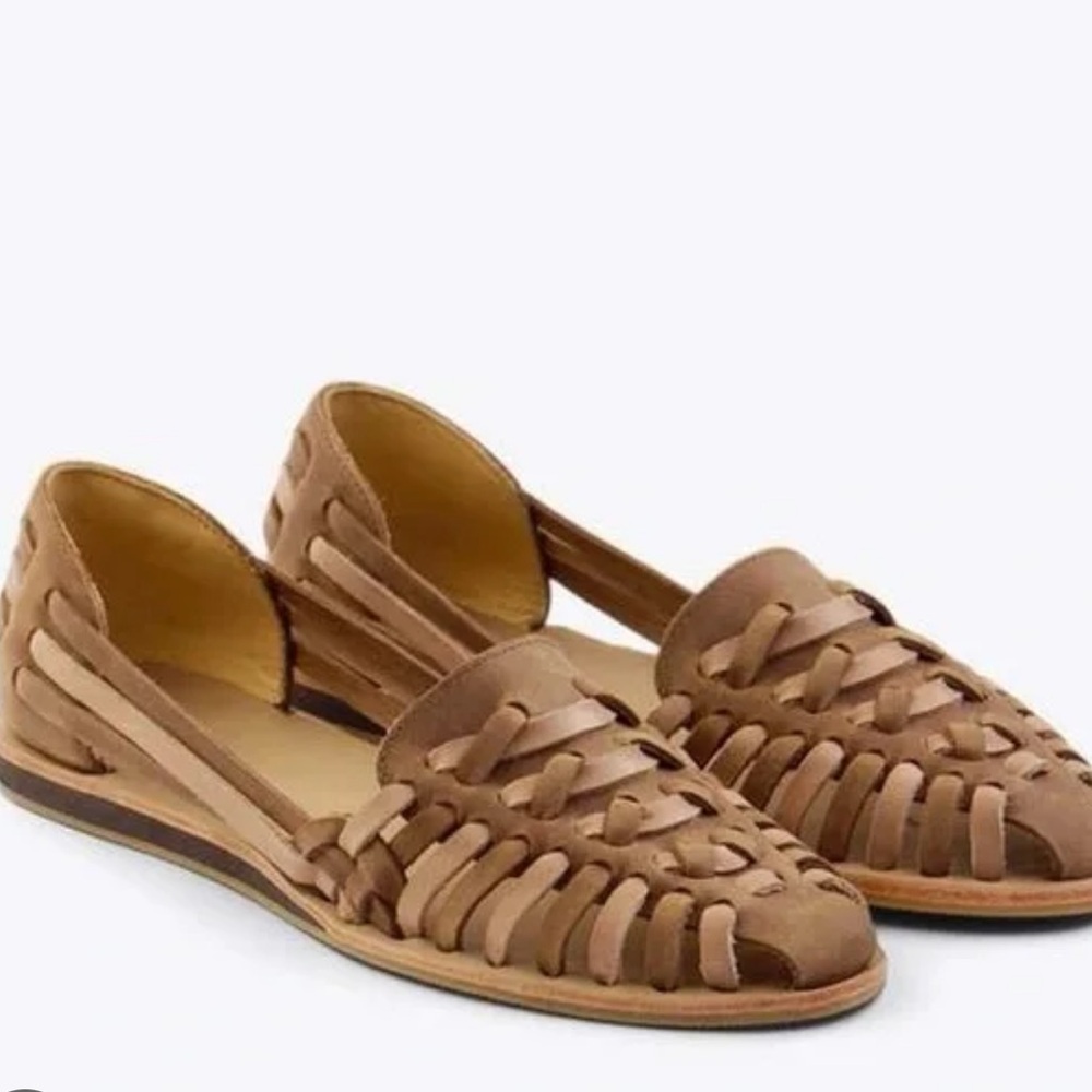 Nisolo Men’s Huarache Tobacco Colorblock Sandals Size 12